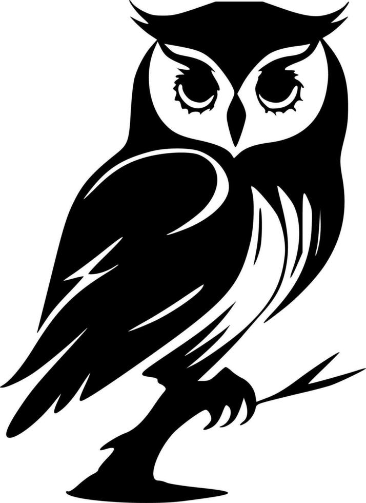 hibou, noir et blanc vecteur illustration