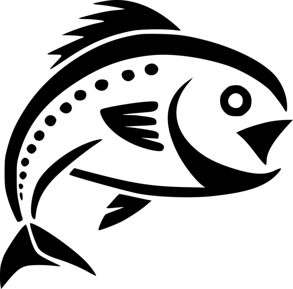 poisson, noir et blanc vecteur illustration