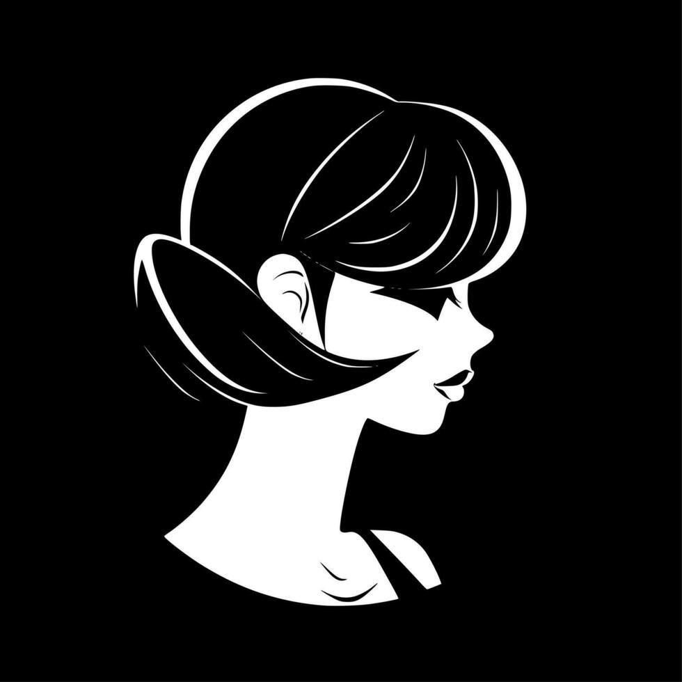 mode fille - minimaliste et plat logo - vecteur illustration