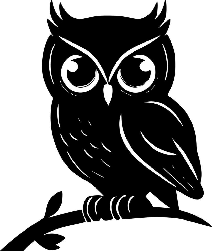 hibou, noir et blanc vecteur illustration