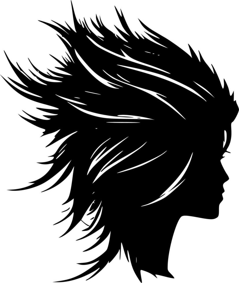 cheveux, minimaliste et Facile silhouette - vecteur illustration