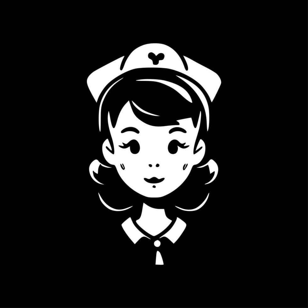 infirmière - minimaliste et plat logo - vecteur illustration