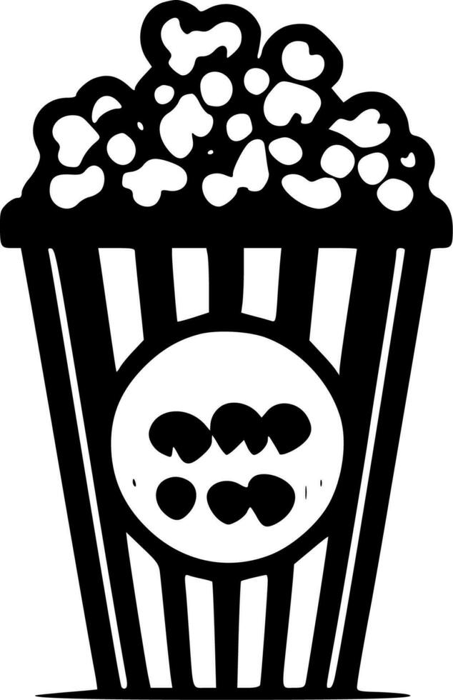 pop corn - noir et blanc isolé icône - vecteur illustration