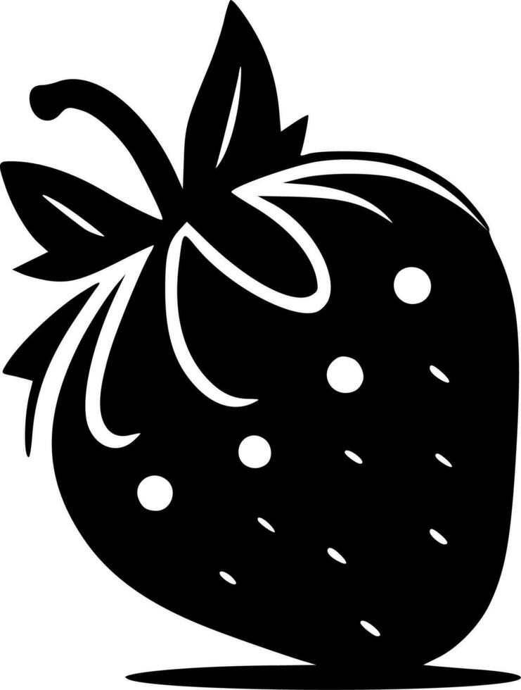 fraise, minimaliste et Facile silhouette - vecteur illustration