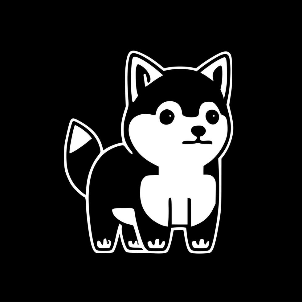 Shiba, noir et blanc vecteur illustration