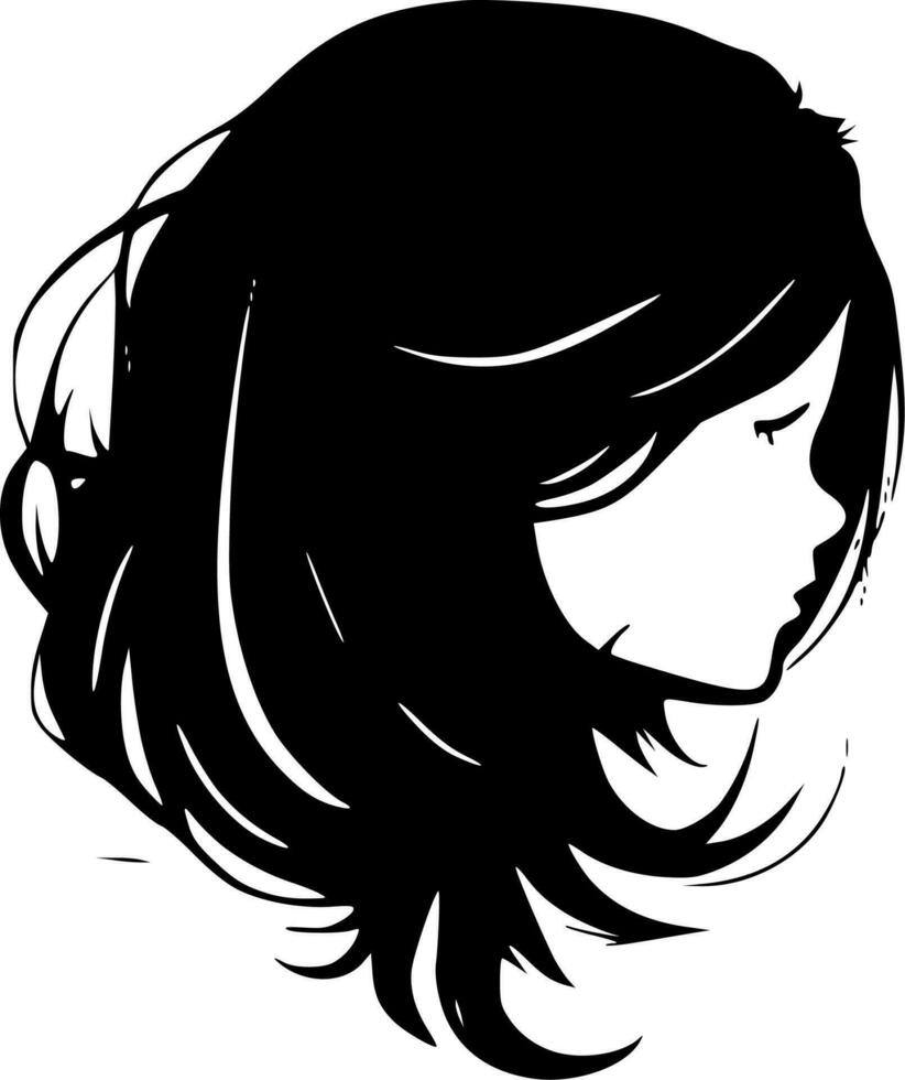 cheveux, minimaliste et Facile silhouette - vecteur illustration