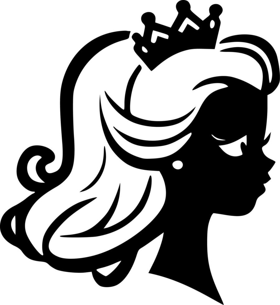 Princesse - minimaliste et plat logo - vecteur illustration