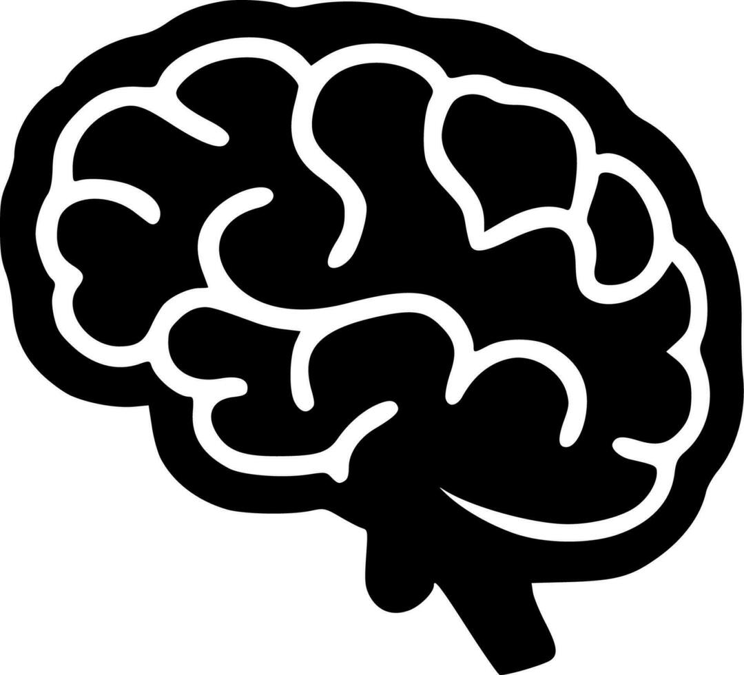 cerveau - minimaliste et plat logo - vecteur illustration