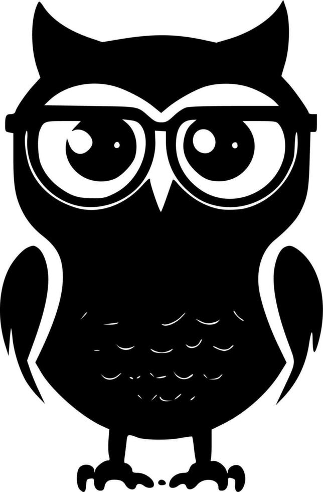 hibou - minimaliste et plat logo - vecteur illustration