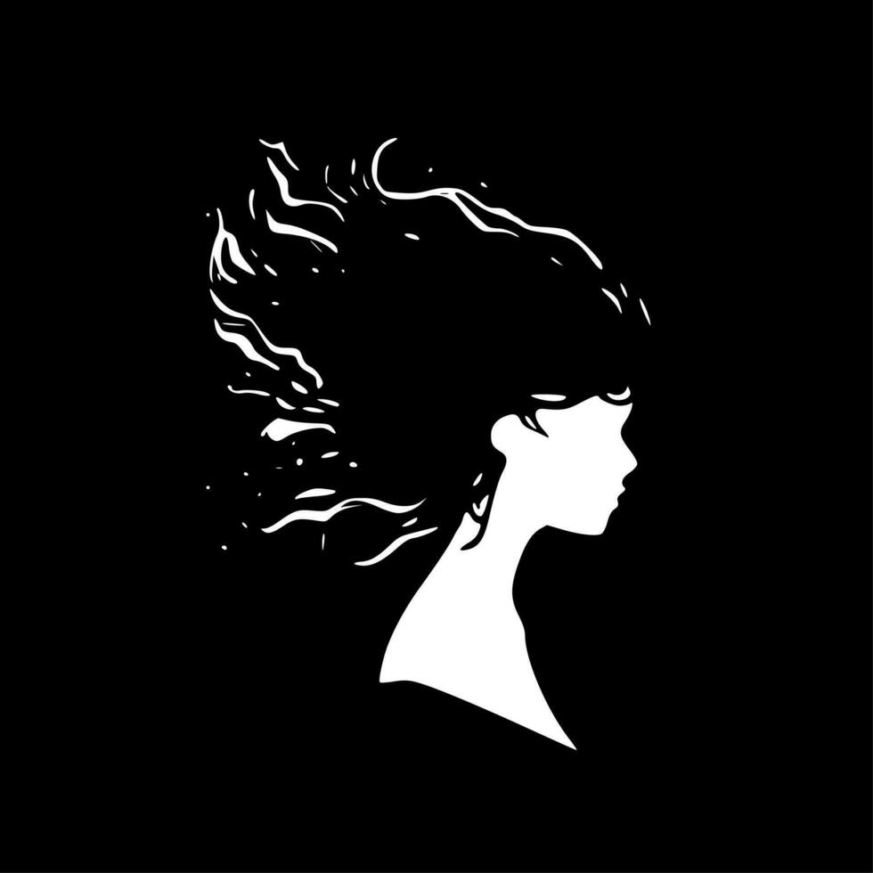 cheveux - minimaliste et plat logo - vecteur illustration