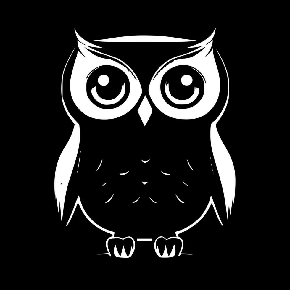 hibou - minimaliste et plat logo - vecteur illustration