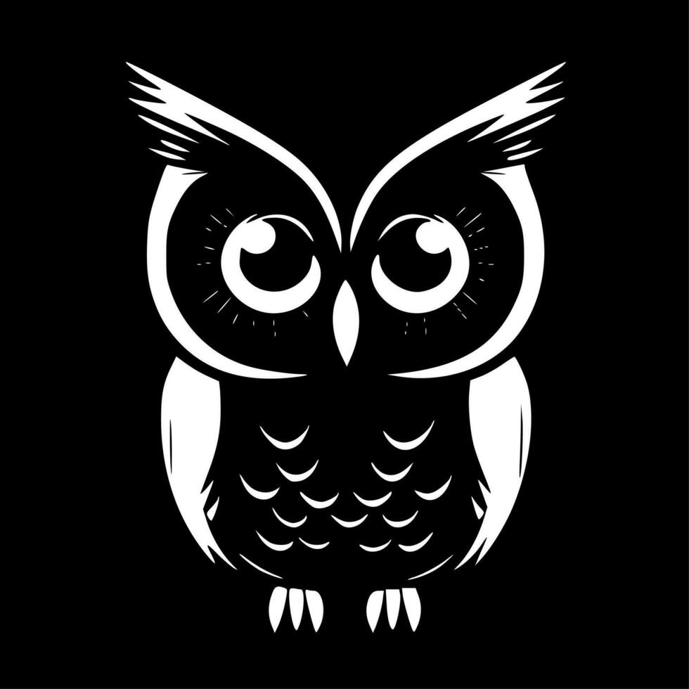 hibou - minimaliste et plat logo - vecteur illustration