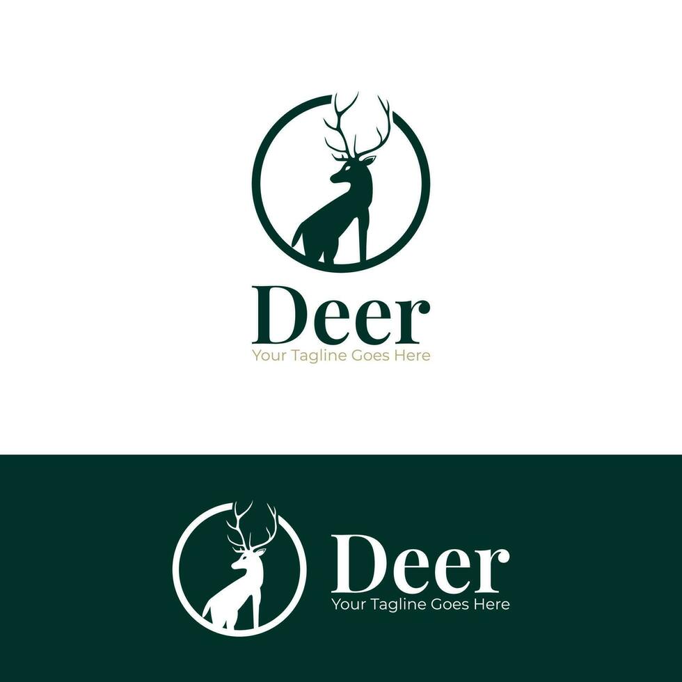 cerf logo vecteur conception permanent fringant, chasse logo conception, animal logo, cerf vecteur