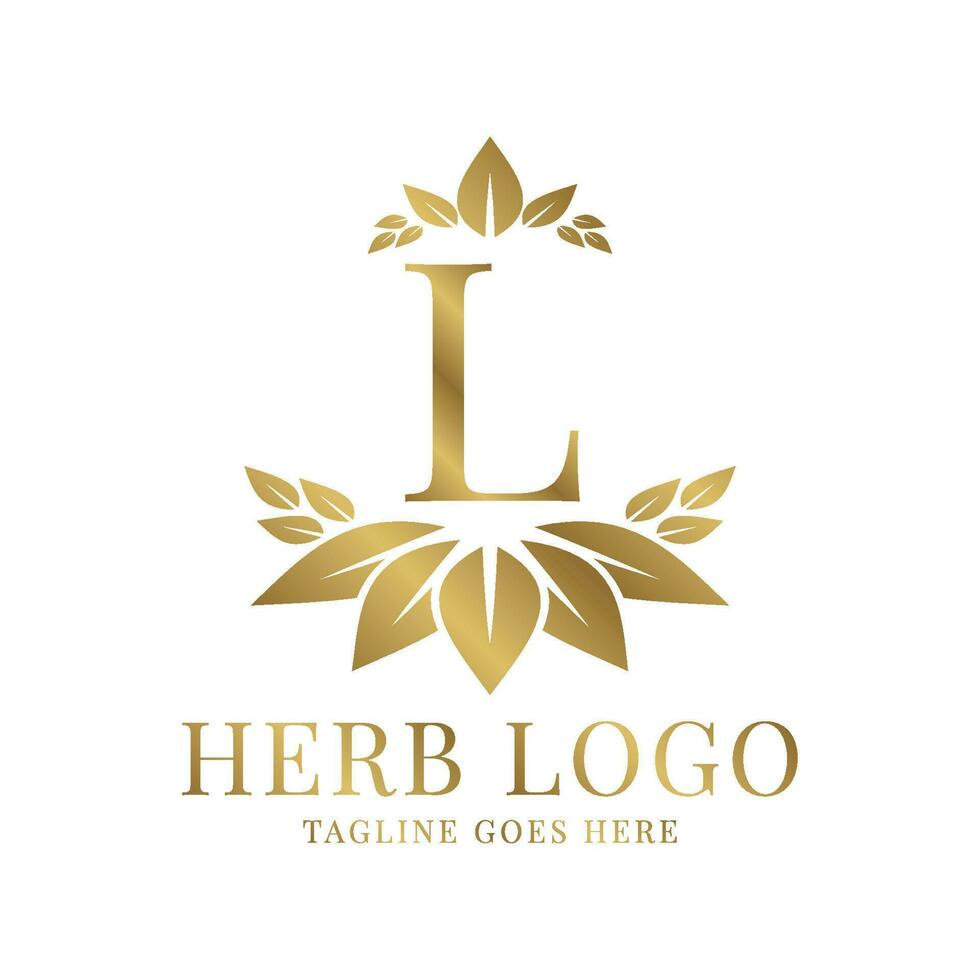 lettre l à base de plantes feuilles initiale vecteur logo conception
