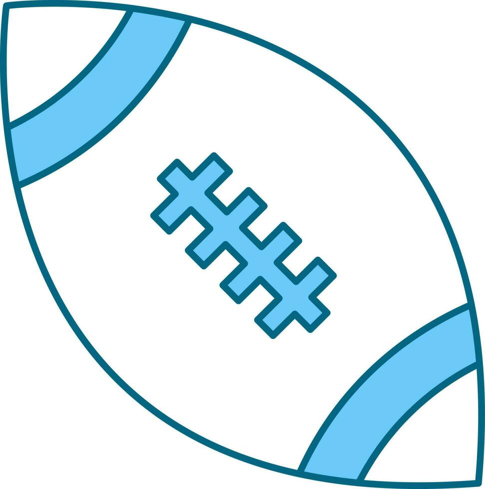 isolé bleu et blanc le rugby Balle plat icône. vecteur