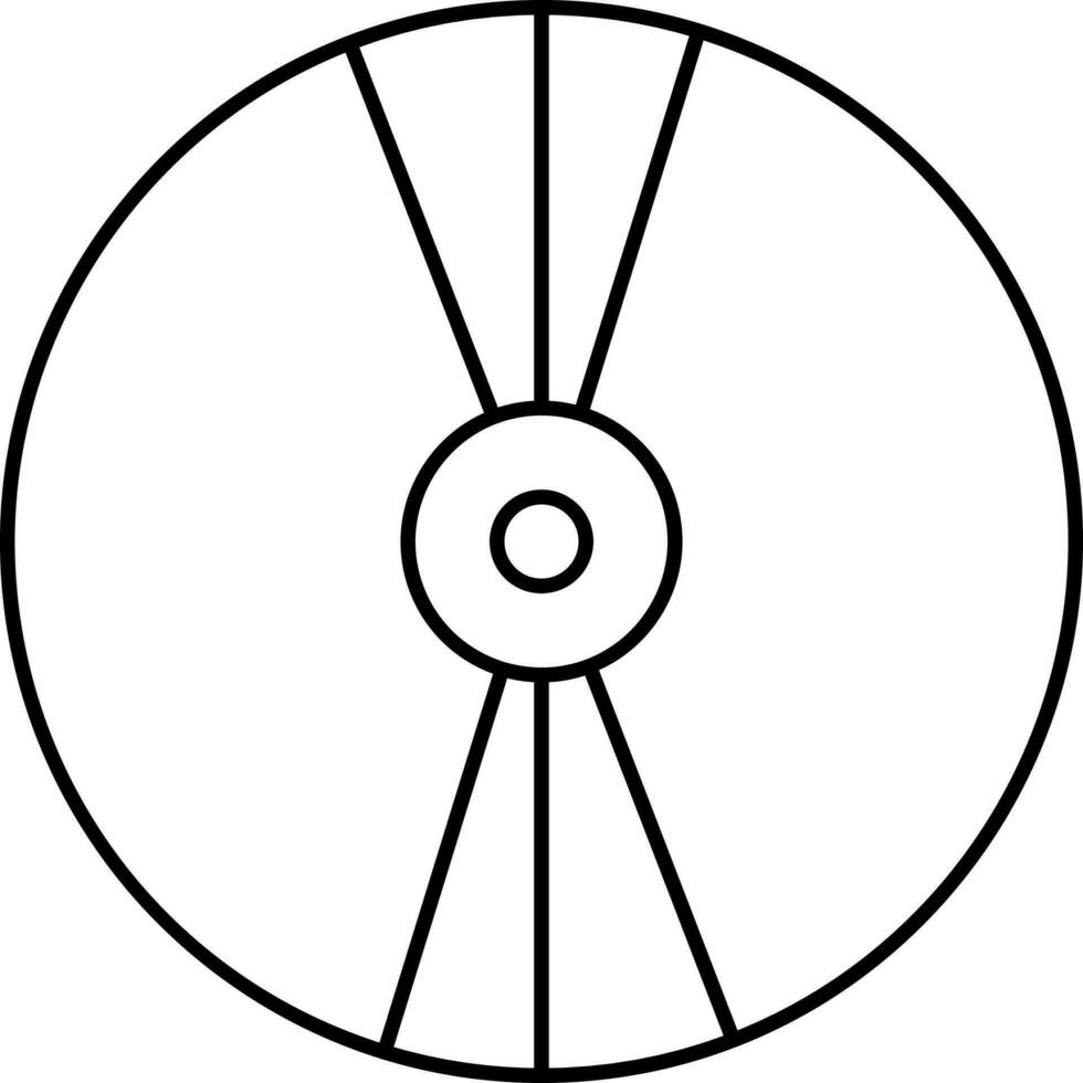 isolé CD icône ou symbole dans noir contour. vecteur