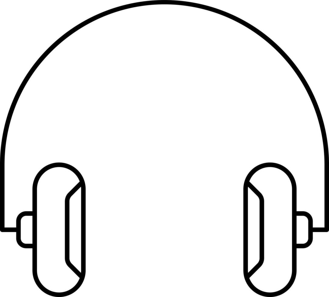 illustration de casque de musique icône dans noir contour. vecteur