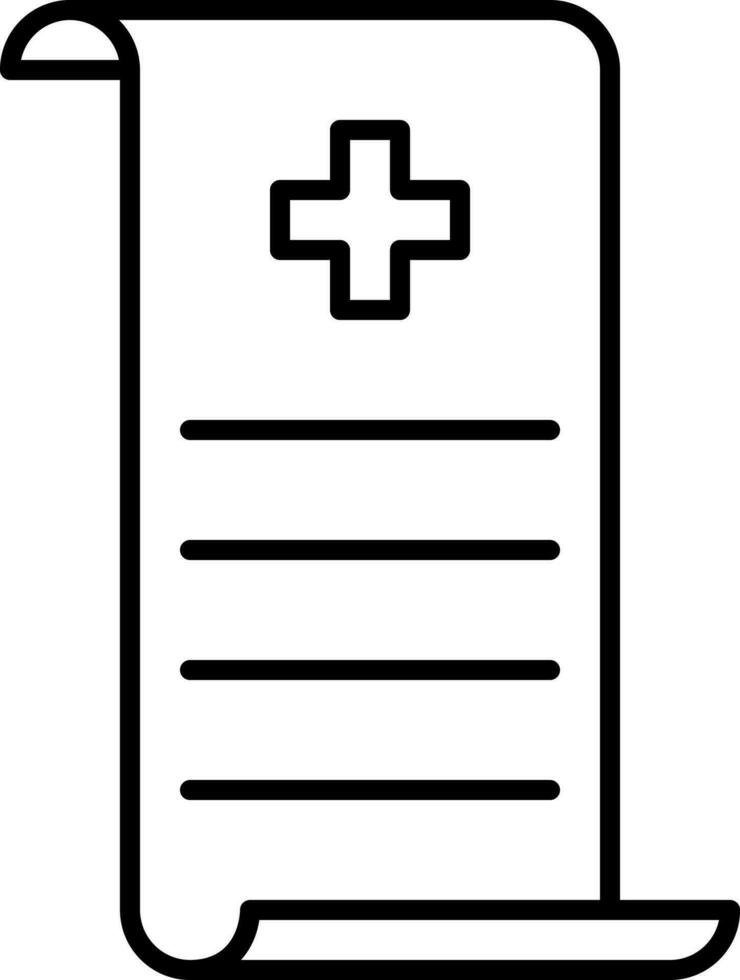 médical ordonnance icône dans noir contour. vecteur