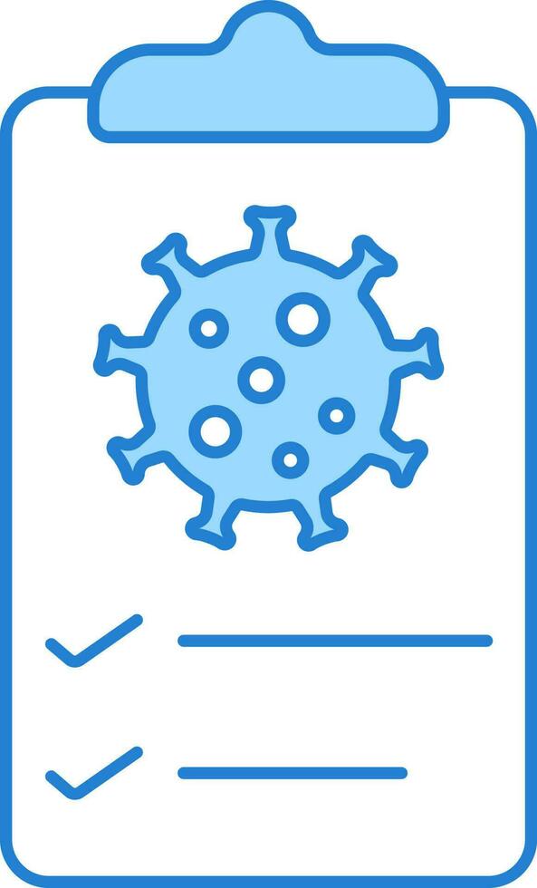 vérifier virus rapport bleu et blanc icône. vecteur