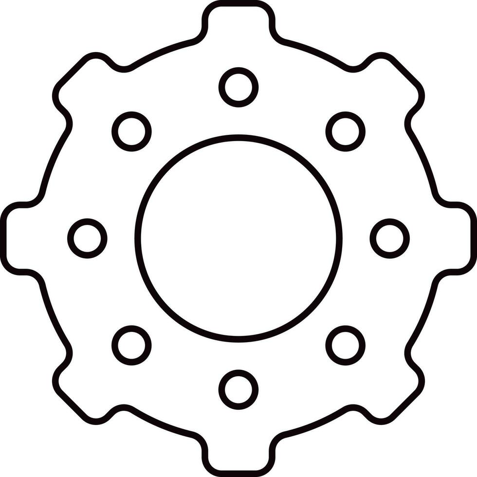roue dentée ou réglage icône dans ligne art. vecteur