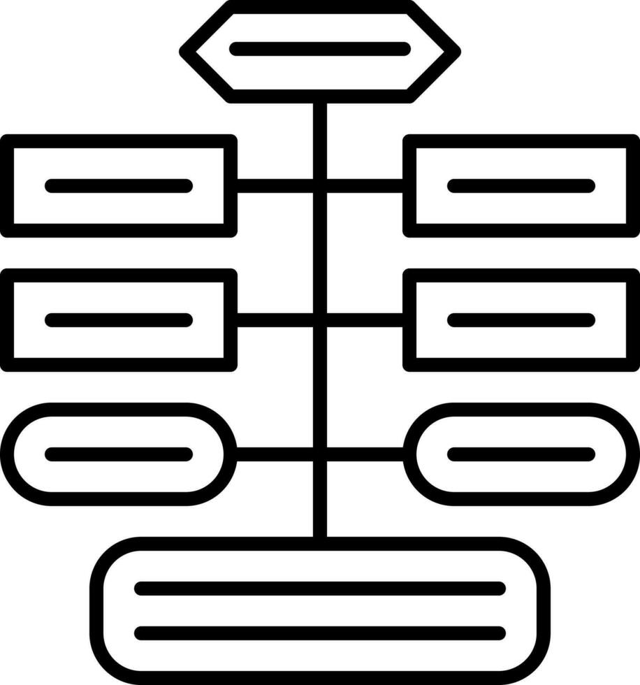 algorithme graphique icône ou symbole dans ligne art. vecteur