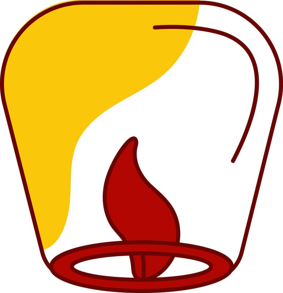 illustration de rouge et Jaune Couleur ciel lanterne icône. vecteur