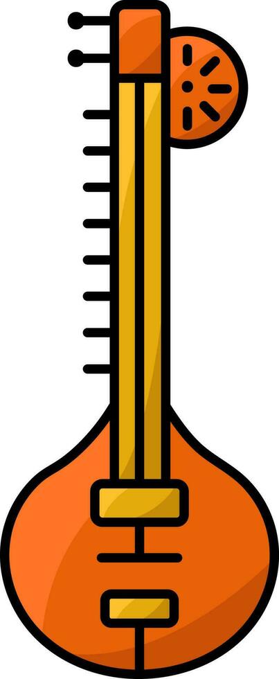 isolé sitar icône dans plat style. vecteur