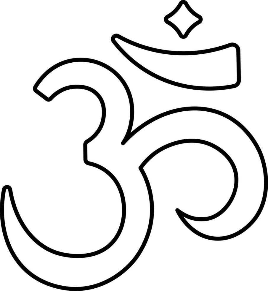 illustration de om hindi lettre icône ou symbole. vecteur