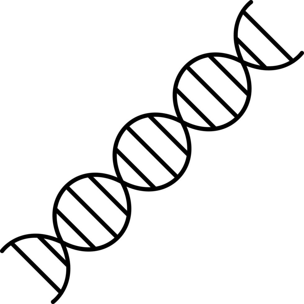 noir ligne art de ADN structure icône. vecteur