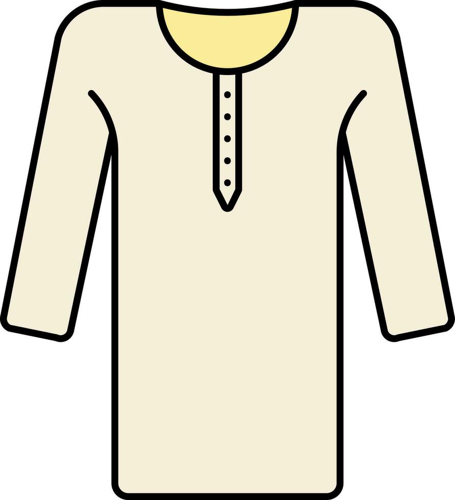 Jaune kurta icône dans plat style. vecteur