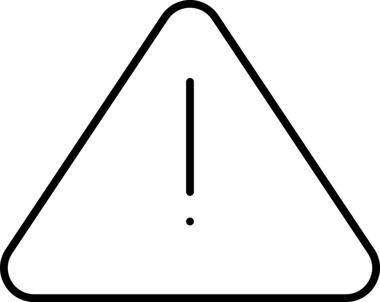 avertissement signe icône dans noir contour. vecteur