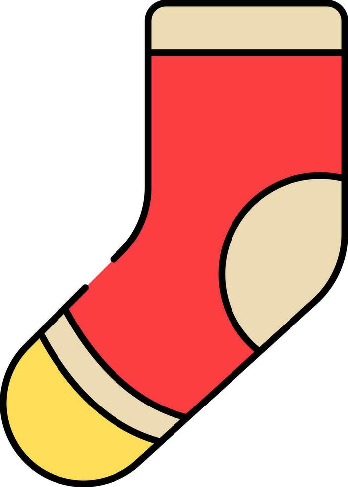 isolé chaussettes plat icône dans rouge et Jaune couleur. vecteur