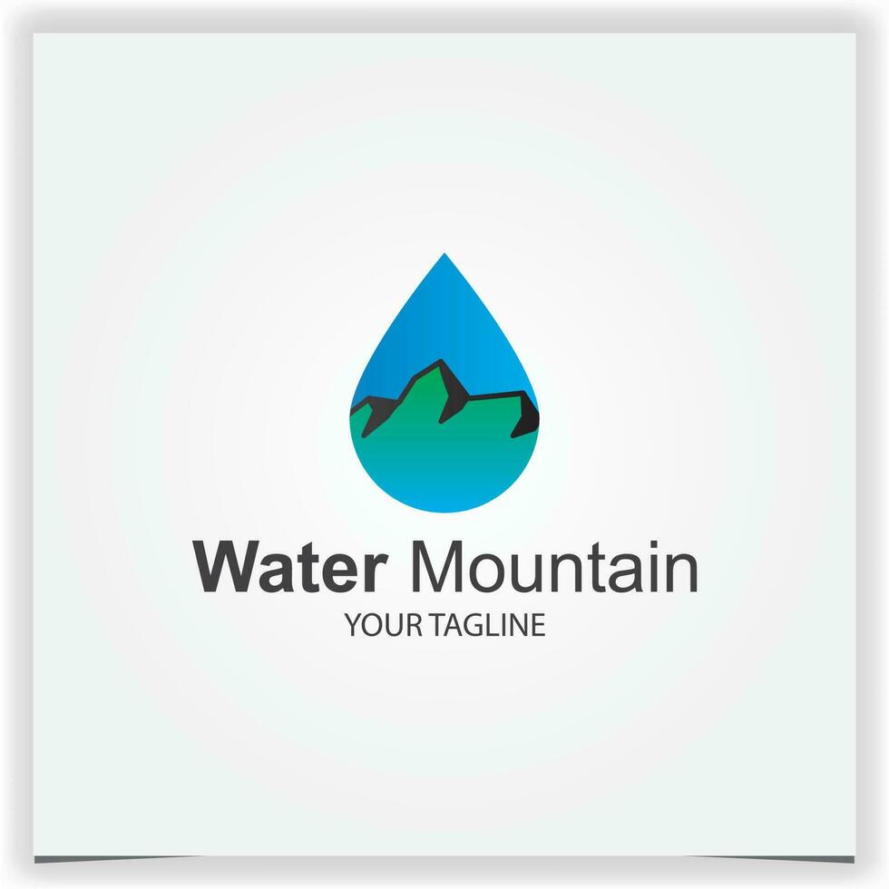 l'eau laissez tomber Montagne logo prime élégant modèle vecteur eps dix