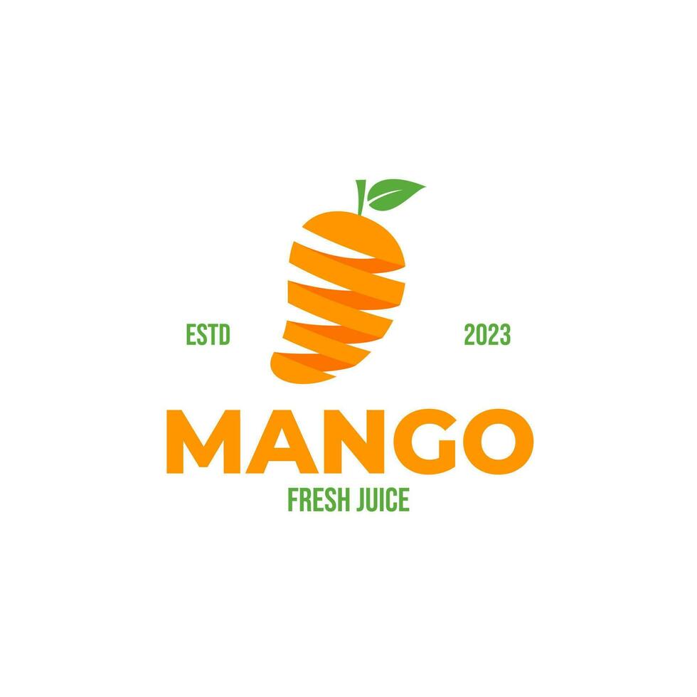 Créatif mangue fruit biologique logo conception vecteur concept illustration idée