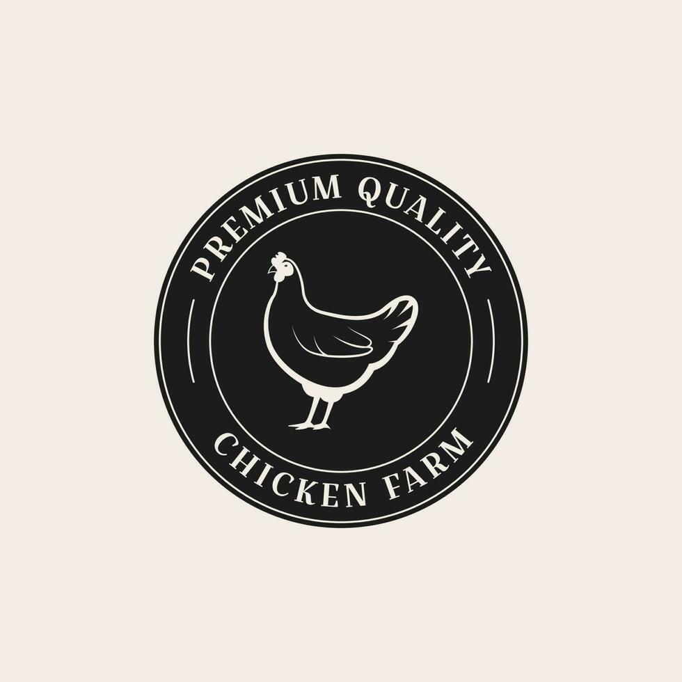 Créatif ancien poulet ferme logo conception concept illustration idée vecteur