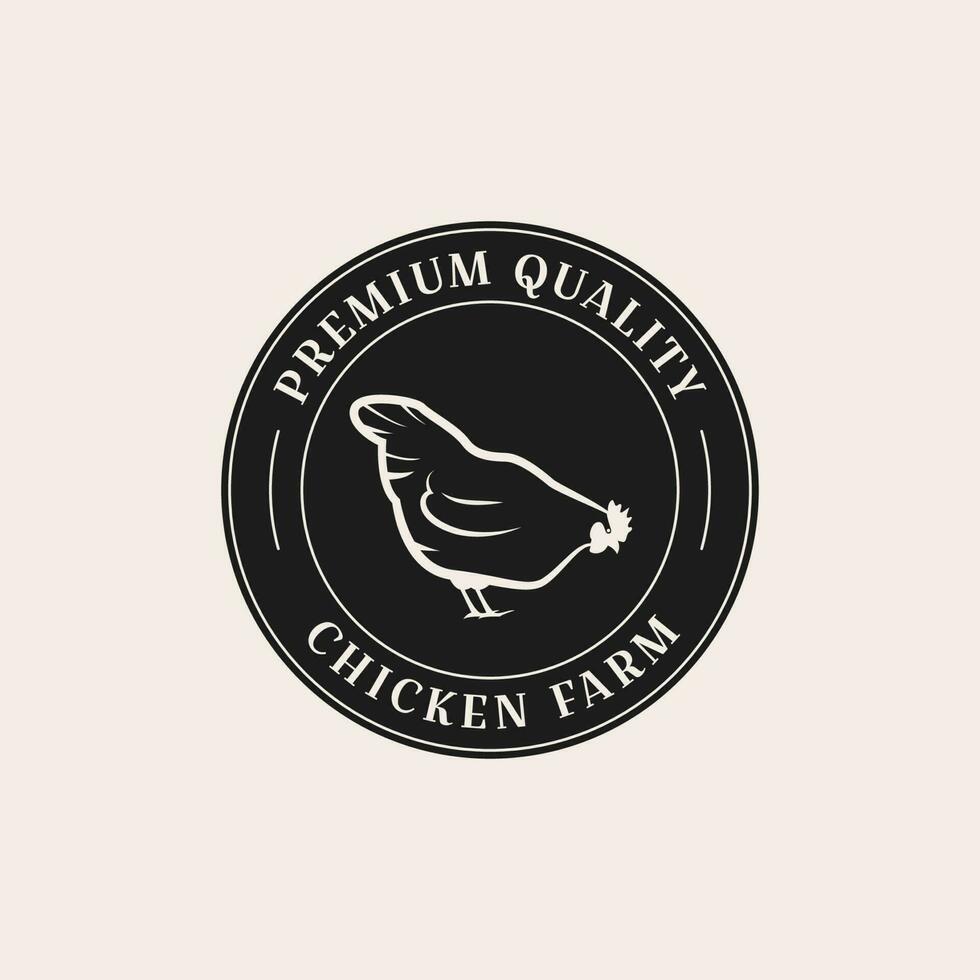 Créatif ancien poulet ferme logo conception concept illustration idée vecteur