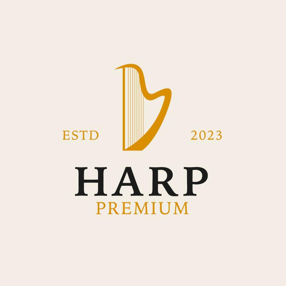 Créatif harpe logo conception concept illustration idée vecteur