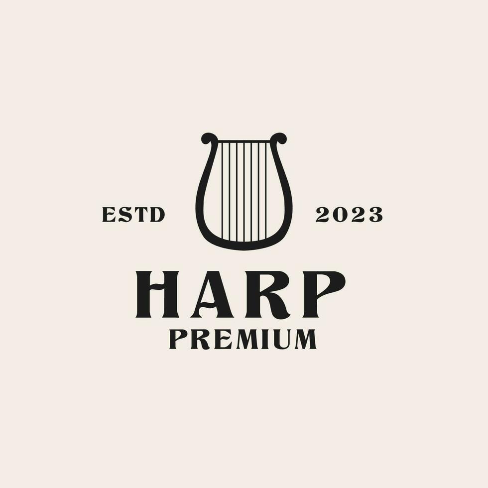 Créatif harpe logo conception concept illustration idée vecteur