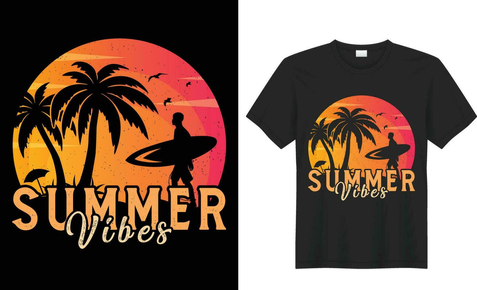 été T-shirt conception. été paradis, surf paradis, pause le vagues, mer plage, californie plage, Père Noël Monica plage avec paume des arbres silhouettes, typographie, imprimer, vecteur illustration.global échantillons.