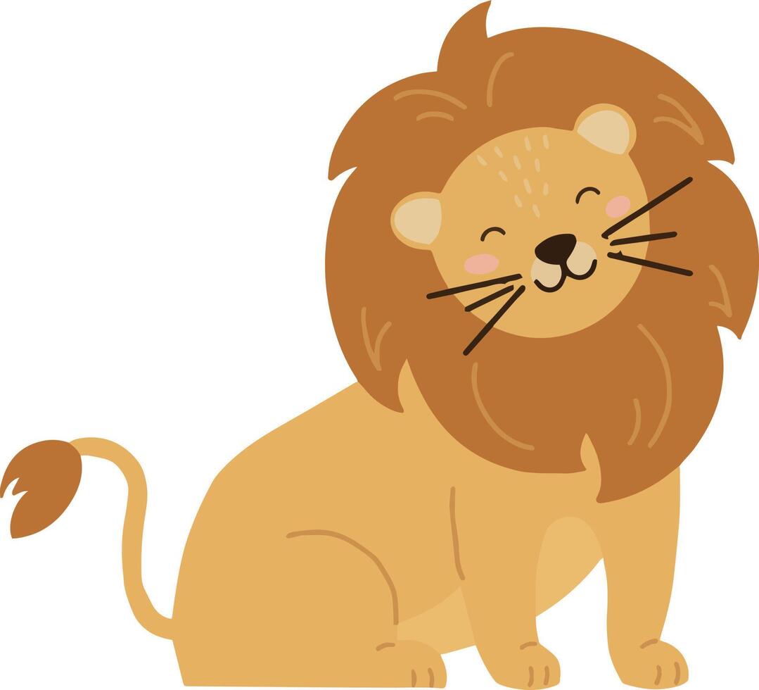 mignonne Lion dessin animé illustration pour des gamins vecteur