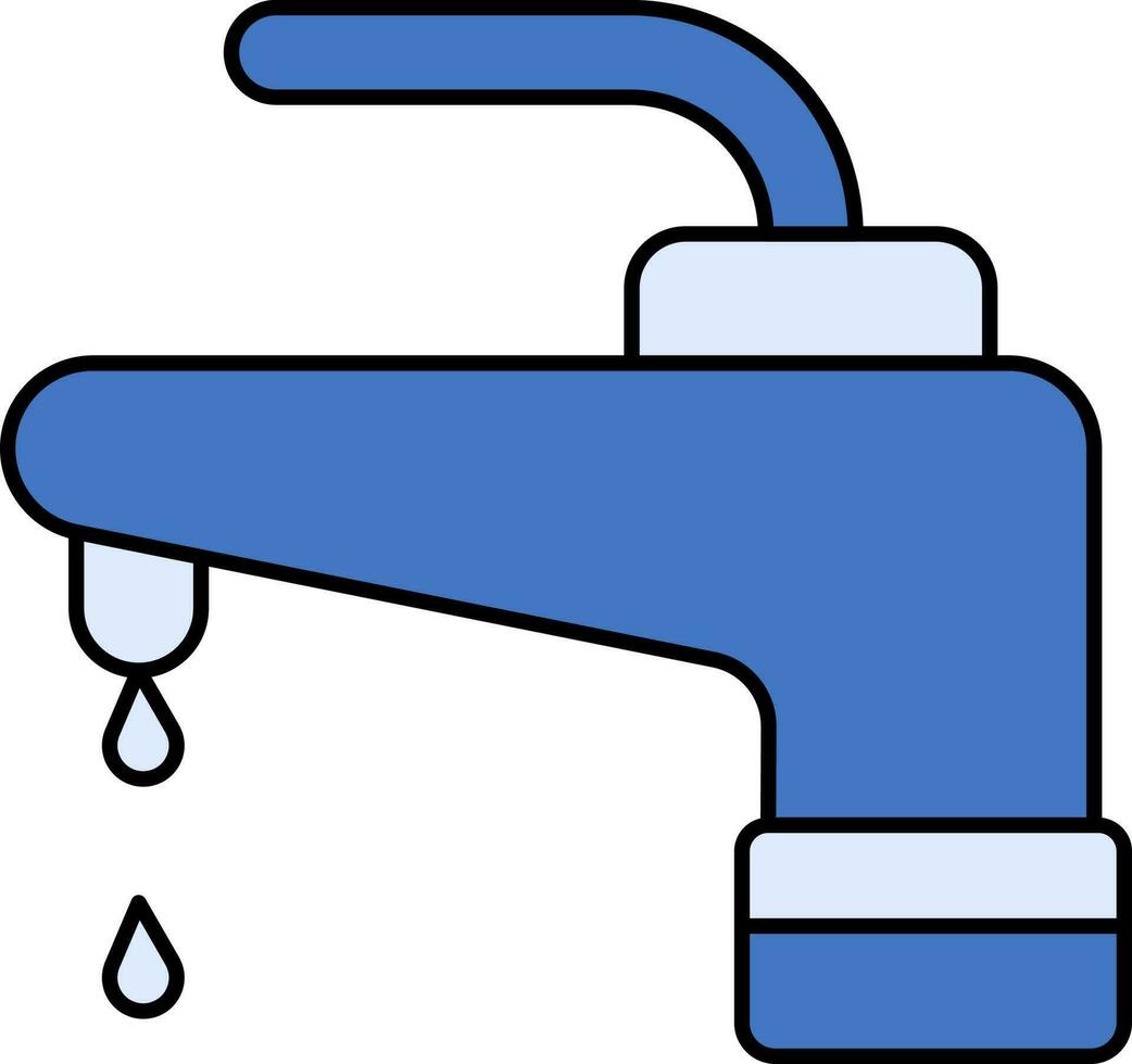 l'eau robinet icône dans bleu couleur. vecteur