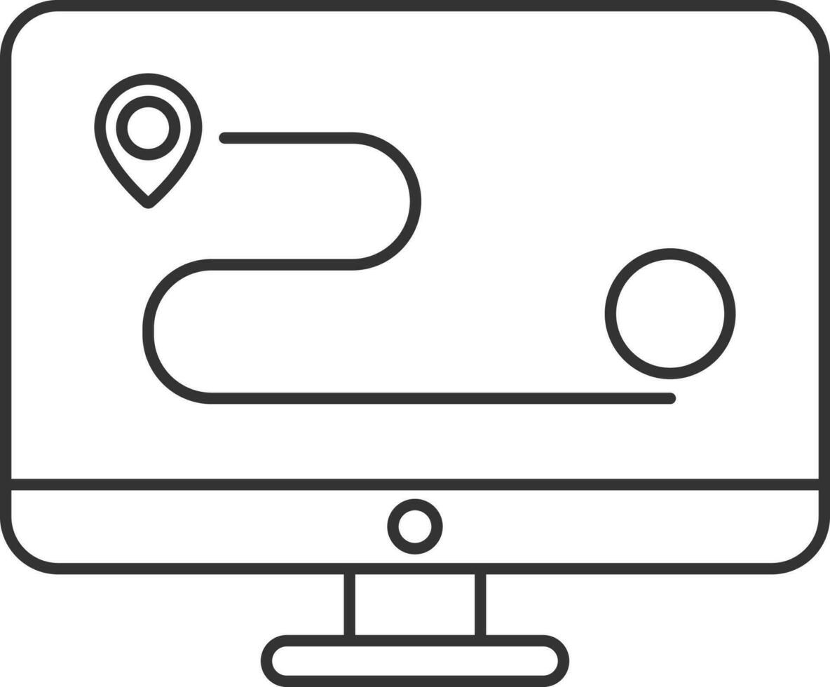 en ligne argent ou banque emplacement Piste dans bureau icône. vecteur