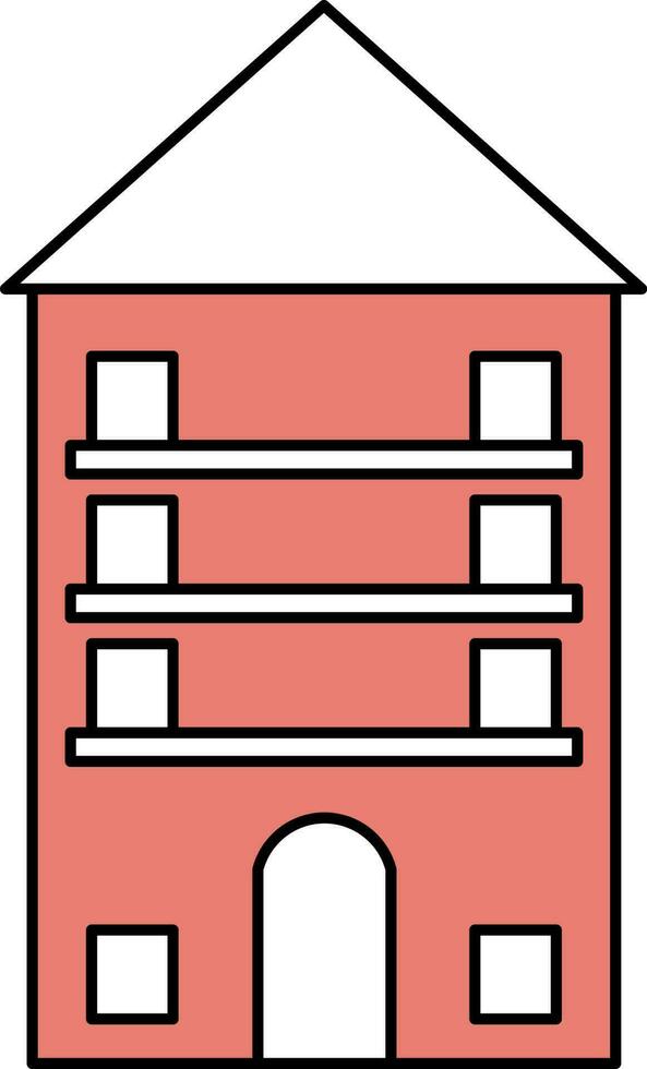 maison bâtiment icône dans rouge et blanc couleur. vecteur