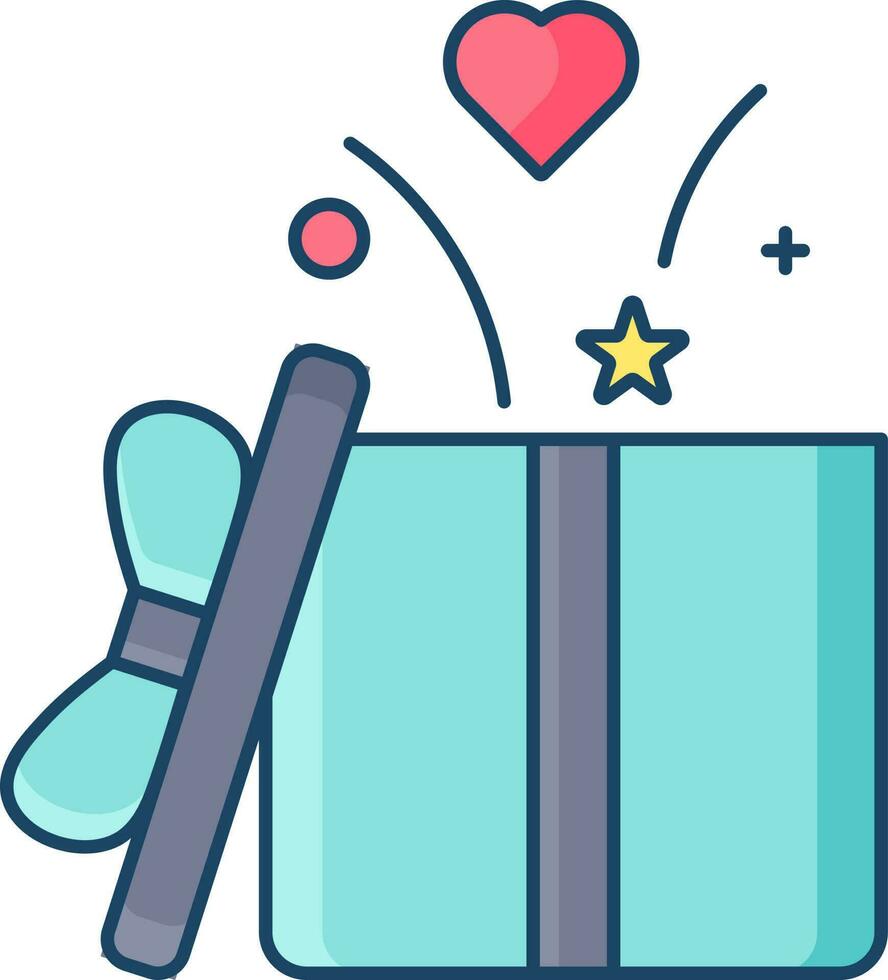 vecteur illustration de ouvert cadeau boîte icône dans bleu couleur.