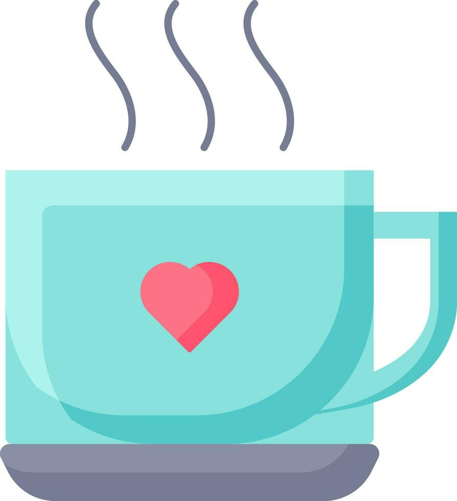 vecteur illustration de bleu chaud tasse avec cœur vecteur icône.