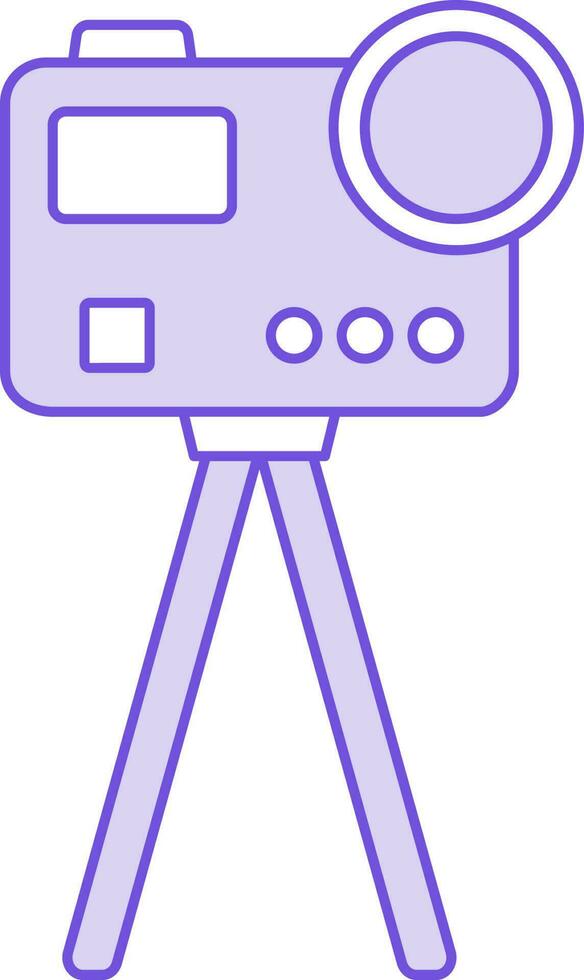 caméra sur supporter icône dans violet et blanc couleur. vecteur