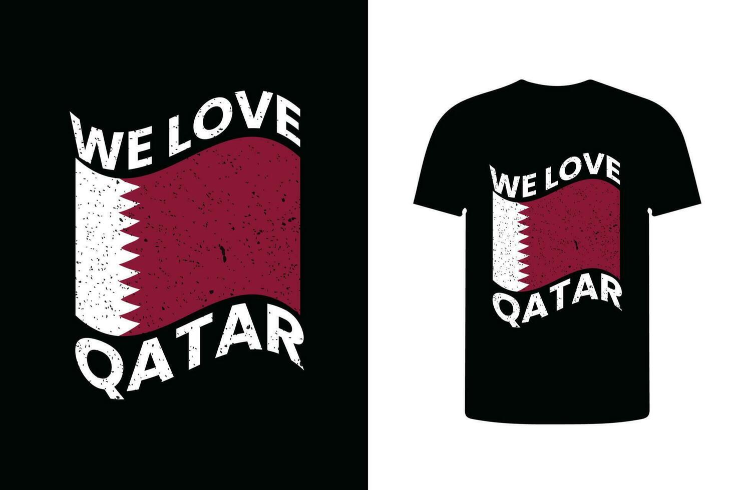 nous l'amour Qatar t chemise conception, Qatar impression conception vecteur