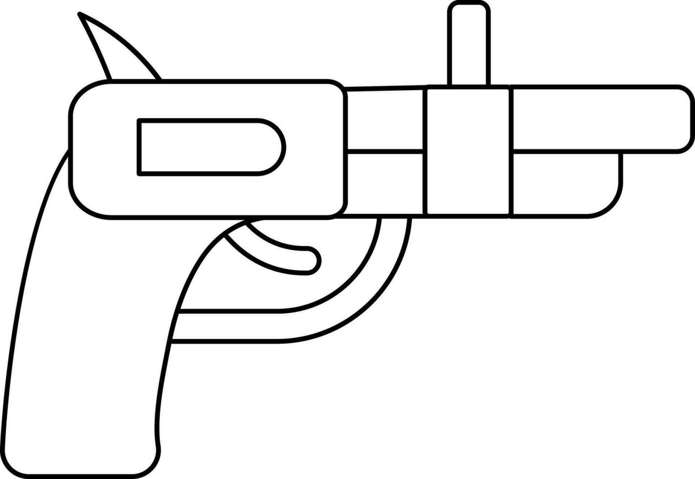 pistolet ou pistolet icône dans noir contour. vecteur