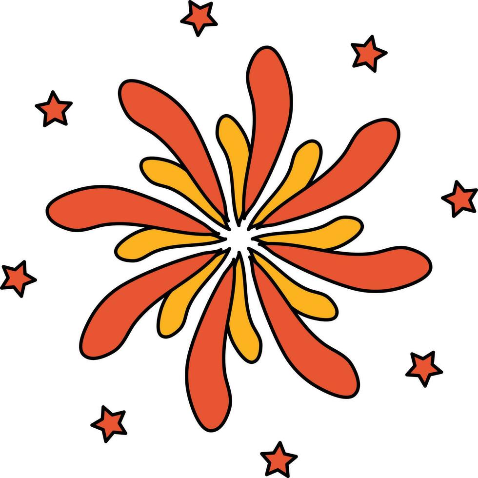 feux d'artifice icône ou symbole dans Orange et Jaune couleur. vecteur