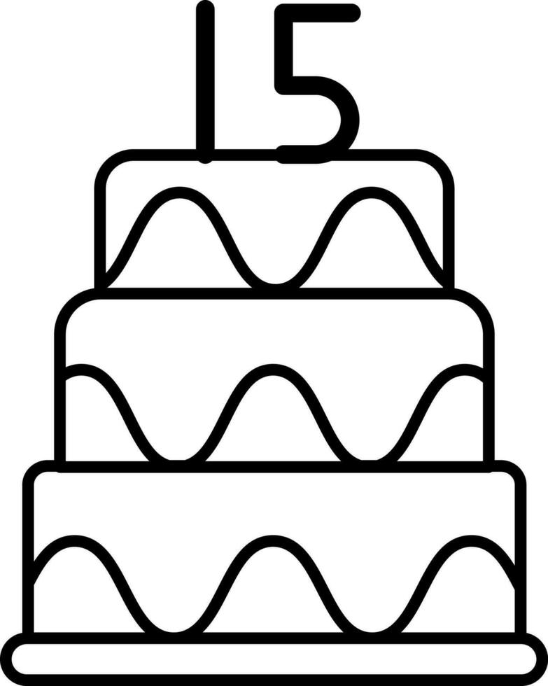 gâteau icône dans noir ligne art. vecteur